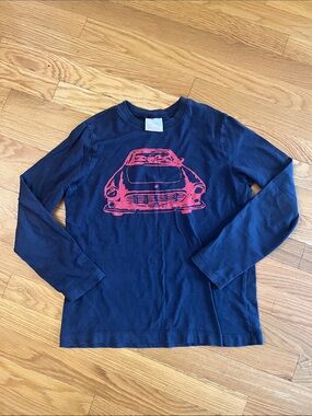 Hanna Andersson Navy Long-Sleeve Tee with Red Car Print